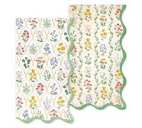 FYSUIMU 50 Pcs Coastal Wavy Floral Guest Paper Napkins Vintage Wild Flower Disposable Hand Towels for Bachelorette Garden Party Bridal Shower Baby Shower Birthday Spring Tableware Decor