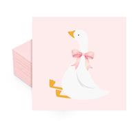 FYSUIMU 50Pcs One Silly Goose Paper Napkins, Pink Bow Goose