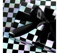 FYSUIMU 6 Sheets Checked Wrapping Paper No Roll Black White Buffalo Check Wrapping Paper Flat Fold Birthday Baby Shower Crafts 50x70cm