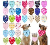 FYSUIMU 60Pcs Dog Bandanas Bulk Cute Paw Triangle Pet Scarf Adjustable Pet Neckerchief Dog Bib for Medium Large Dog Cat Birthday Costume Accessories