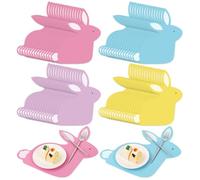 FYSUIMU 60Pcs Easter Paper Placemat Pastel Bunny Dining Table Mat Colorful Rabbit Disposable Place Mat for Spring Kitchen Restaurant Party Decor, 15 x 13.5 in