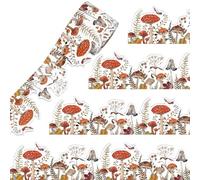 FYSUIMU 65Ft Fall Bulletin Board Border Woodland Mushroom Die Cut Trim Border Roll for Autumn Harvest Thanksgiving Classroom Office Party Chalkboard Wall Decoration
