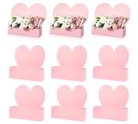 FYSUIMU 6Pcs Pink Heart Floral Paper Box Standing Flower Packaging Box for Bouquet Arrangements Valentine's Day Birthday Wedding Party Favors Supplies