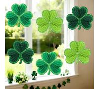 FYSUIMU 6Pcs St. Patrick's Day Honeycomb Hanging Decoration Green Shamrock 3D Paper Honeycomb Ball Centerpiece Lucky Clover Hanging Ornament for Irish Party Indoor Outdoor Decor