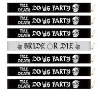FYSUIMU 7 Pcs Bride or Die Sash Bachelorette Party Decorations 1 Grey Bride or Die Sash 6 Black Till Death Do Us Party Sashes for Bridal Shower Wedding Engagement Supplies