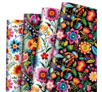 FYSUIMU 8 Sheets Mexican Themed Wrapping Paper -Not Roll- Mexican Floral Gift Wrap Paper Folded Flat for Day of The Dead Holiday Party DIY Crafts, 19.7 x 27.6 Inch