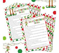 FYSUIMU 80Pcs Christmas Elf Trivia Games Question and Answer Cards Xmas Red Green Elves Vacation Game Guessing Activity Party Game Paper Cards for Christmas Party Supplies