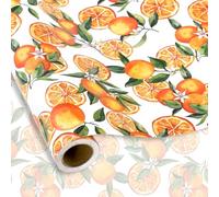FYSUIMU Orange Mini Roll Wrapping Paper 43.2 x 100 cm Small Sweet Mandarin Wrapping Paper Art Paper for Baby Shower Birthday Crafts