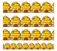 FYSUIMU Summer Cartoon Bee Bulletin Board Border Cute Yellow Bee Honeycomb Die Cut Trim Border Roll for Classroom Chalkboard Wall Decoration