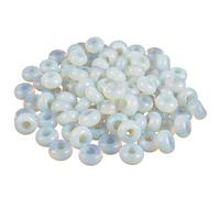 Fythesk Large Hole (5-6mm) Crystal Loose Stone European Beads for Charm Bracelet, Jewelry Making Rondelle Shaped 20Pcs, Synthetic Opalite