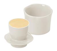 FYting Butter Bell, French Butter Dish, Flower Ceramic Butter Can 150 ml with Water Mirror Line for Parties, Birthdays, Christmas (White)