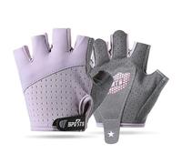 FYting Children's cycling gloves, riding gloves children, fingerless gloves, comfortable, breathable, protective palms for ice skating, scooter, outdoor sports, sports lessons (purple, L)