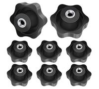 FYting M8 Star Knobs,8 PCS Female Knob Screws M8 Clamping Screw knob Threaded Female Star Black Plastic Clamp Nut Clamping for Machinery Equipment Industrial Equipment - 50mm