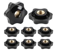 FYting M8 Star Knobs,8 PCS Female Knob Screws M8 Clamping Screw knob Threaded Female Star Black Plastic Clamp Nut Clamping for Machinery Equipment Industrial Equipment - 32mm