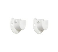 FYTRONDY Classic White Edition Stainless Steel Closet Rod Bracket, U-Shaped Open Type Socket, Wardrobe Support Sockets Flange (1 INCH, 2 Pack)