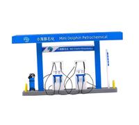 FytStycale 1/64 Scale Petrol Station Scenery Set, Miniature Model Kit to Assemble Yourself for A Miniature Railway Network, Blue