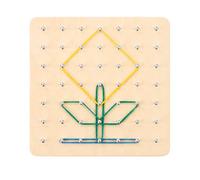 FytStycale 1 Piece Sensory Toys Wooden Early Learning Board Geometric Manipulatives Math Pattern Fine Motor Skills Problem Solving Hand Eye Coordination Suitable, Small Geoboard (49 pegs)