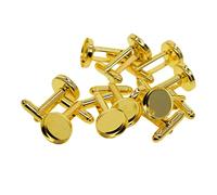 FytStycale 10 Pieces Cuff Link Setting Base Cuff Link Findings Cuff Link Settings Copper Material Suitable for DIY Projects Gift Giving Home Decoration, Golden