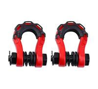 FytStycale 2 Pieces D Shackles Heavy Duty Tow Shackles High Strength Pulling Accessories Carbon Steel Secure Connection Suitable for Towing SUVs Trucks Off, Red