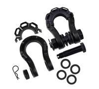 FytStycale 2 Pieces D Shackles Heavy Duty Tow Shackles High Strength Pulling Accessories Carbon Steel Secure Connection Suitable for Towing SUVs Trucks Off, Black