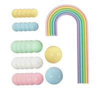 FytStycale 28Pcs Rainbow Cake Toppers for Wedding Engagement Teaching Festivals