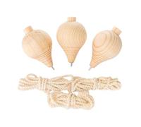 FytStycale 3Pcs Wooden,with Point,Unpainted Wood Blank Tops, Tops,for Adults
