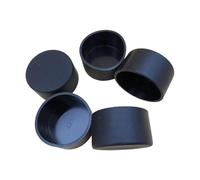 FytStycale 5 X 2.5" Inner Diameter PVC Round Furniture Leg, Flexible Pipe Bolt Covers, Scuff Protectors, Black