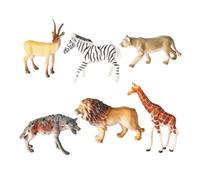 FytStycale 6 Pieces Mini Woodland Animal Figures Solid Construction Woodland Animal Playset Highly Detailed Realistic Wildlife Figurines for Kids, School Project, Dt African Animals A