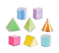 FytStycale 8Pcs Geometric Shapes 3D Shapes & 2D Folding Nets for Teacher Supplies Home