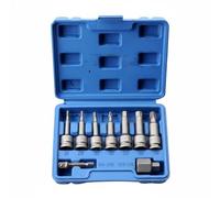 FytStycale 9 Pieces Stripped Screw Extractor Set Heavy Duty Easy out Extractor Set Impact Resistant Repair Tool for DIY Users, 9pc Electric Hexagon Screw Extractor Blue Box