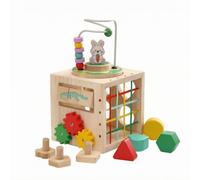 FytStycale Activity Cube with Bead Maze Sturdy Wooden Activity Cube Exploratory Play Center for, Nursery