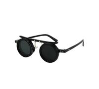 FytStycale Adjustable ND Lens Sunglasses Protection Polarized Variable Tint Sunglasses Blue Light Blocking Light Round Steampunk Glasses for Driving, Fishing, Black