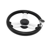 FytStycale Boat Steering Wheel Ergonomic Non-Slip Grip Stable Direction Aluminum Suitable for Yacht Fishing Marine Vehicles Navigation, 37cm with Handle