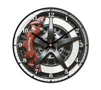 FytStycale Brake Disc Clock Automotive Themed Wall Clock with Glass Front Industrial for Cars Enthusiasts, Mechanics, Garage, 35cm 14 Inch, style to 6