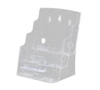 FytStycale Brochure Holder Wall Mount Desk Display Stand Leaflet Magazine Organizer Business Card Holder with Multipurpose Acrylic Suitable, A5 3 Tiers