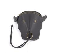 FytStycale Bull Shaped Head Waist Bag Compact PU Leather Belt Pouch Lightweight Fanny Pack for Travel, Black