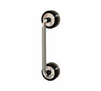 FytStycale Cabinet Handle Suction Cup Door Handle Cabinet Pull Grab Bar with Strong Vacuum Hold Ergonomic Curved Bow PET Silicone for Smooth Surfaces Suitable, Black Silver