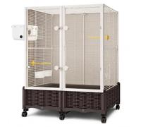 FytStycale Cage with Stand, Large Parrot Cage, Breeding Birdcage with Wheels, for Parakeets & Cockatiels, White, White, Large, 75 * 36 * 96cm, Basic Set