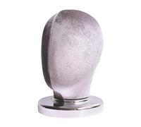 FytStycale Canvas Block Head Display Head (Height 25cm) Hat Display Stand And Hats Display Stand for Scarves Headwear Home Salon, Gray Velvet