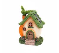 FytStycale Carrot Cottage Ornament Mini Landscape Solar Miniature Cottage Waterproof Sun-Powered Garden Figurine for Kids, Green Roof Carrot House Solar Light