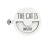 FytStycale "Cat Indoors/Outside" Sign, Rotatable, Pretty and Practical, As A Replacement for Window Signs to Remind You of, White