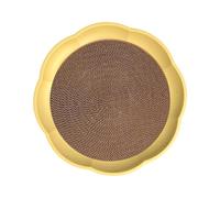 FytStycale Cat Scratch Pad Round Cat Scratcher Lounge Board Replacement Cardboard Core Protector with Corrugated Surface Suitable for Home, Yellow