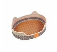 FytStycale Cat Sofa Lounger Breathable Woven Cat Basket Four-Season Use Pet Bed for Small Dogs, Yellow Mixed Weave, L-40 50cm Recommended For Pets Under 15 Catties