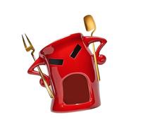 FytStycale Ceramic Chocolate Fondue Mug, Personal Creative Chocolate Fondue Set, Chocolate Melting Cup, Fondue Cup Set, Melting Chocolate Mug for Candy Snack Chocolate Butter Cheese, Red, 200ml