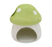 FytStycale Ceramic Mushroom-shaped Hamster House, Creative Hamster Bed, Ideal for Small And Dwarf Pets, Green