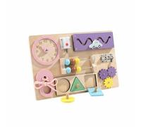 FytStycale Children Learning Board Busy Board Table With Bead Maze Wooden Activity Station For Sliding Turning Matching And Concentration suitable for home play, Pink Busy Board