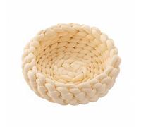 FytStycale Chunky Knit Cat Bed Machine Washable Crochet Pet Resting Place Soft and Cozy Woven Cat Nest for Small Dogs, Milk White, 60cm 1.7kg