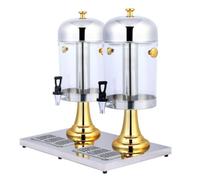 FytStycale Clear Design Commercial Drink Server Double-Head Juice Dispenser Pedestal Stands Servingware, Gold, Double Head 16L Gold