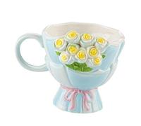FytStycale Coffee Mug 360 ml Artistic Floral Teacup Designed for Everyday Enjoyment, Blue