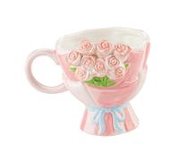 FytStycale Coffee Mug 360 ml Artistic Floral Teacup Designed for Everyday Enjoyment, Pink